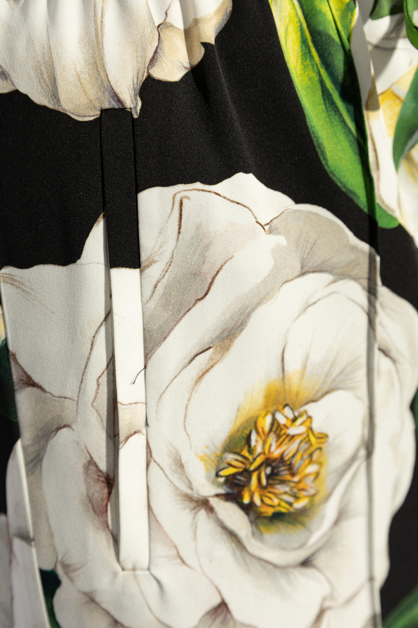 Dolce & Gabbana SILK TROUSERS WITH FLORAL MOTIF シルクパンツ Floral high-rise silk wide-leg pants in white - Dolce